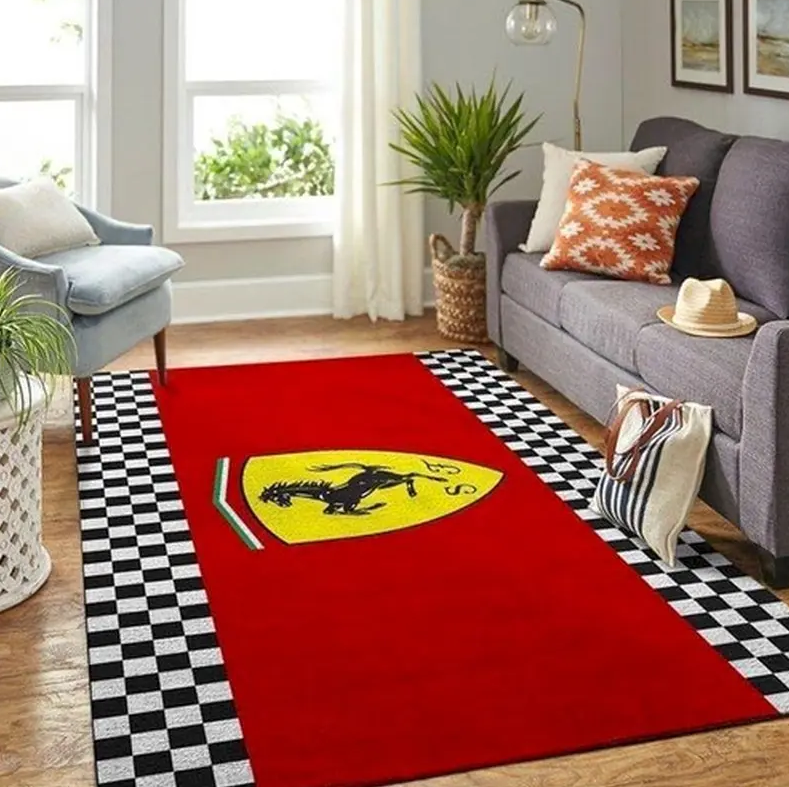 Ferrari Supercar Logo Area Rug Living Room Rug Home Decors Living Room Carpet