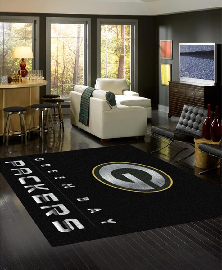 NFL Chrome Green Bay Packers Area Rugs | Living Room Chrome Green Bay Packers  Floor rugs