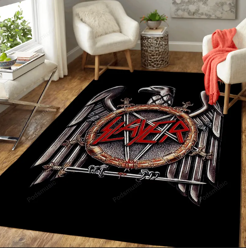 Slayer Band Vector Music Legend Art For Fans Area Rug Living Room Carpet Rug Regtangle Carpet Floor Decor Home Decor