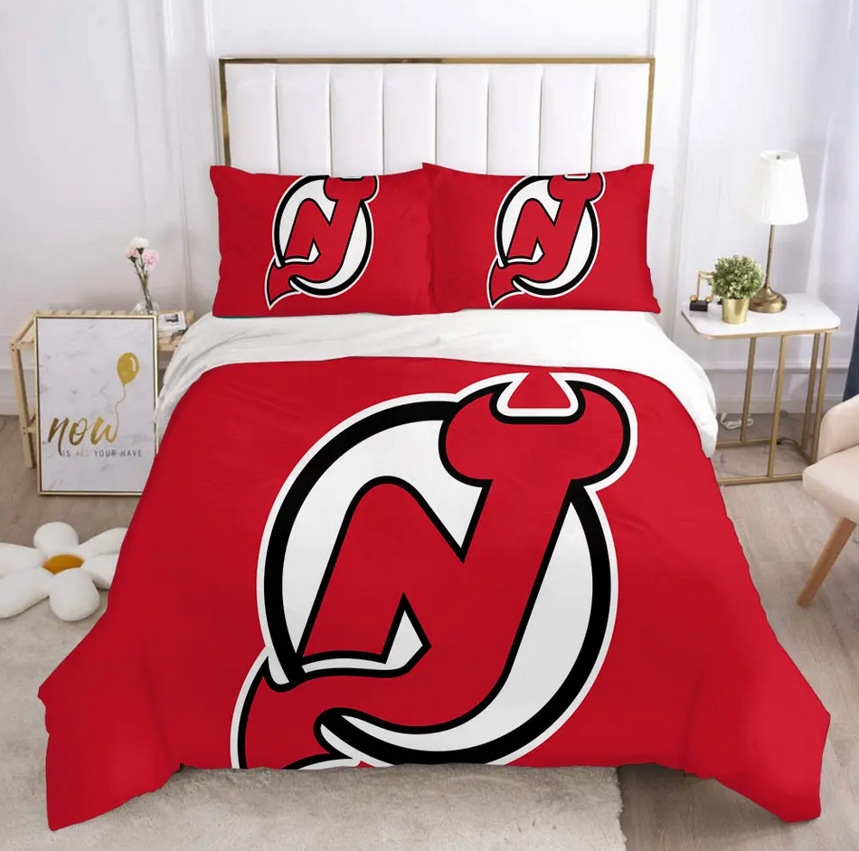 New Jersey Hockey League Devils #1 3D Printed Duvet Cover Quilt Cover Pillowcase Bedding Set Bed Home Decor