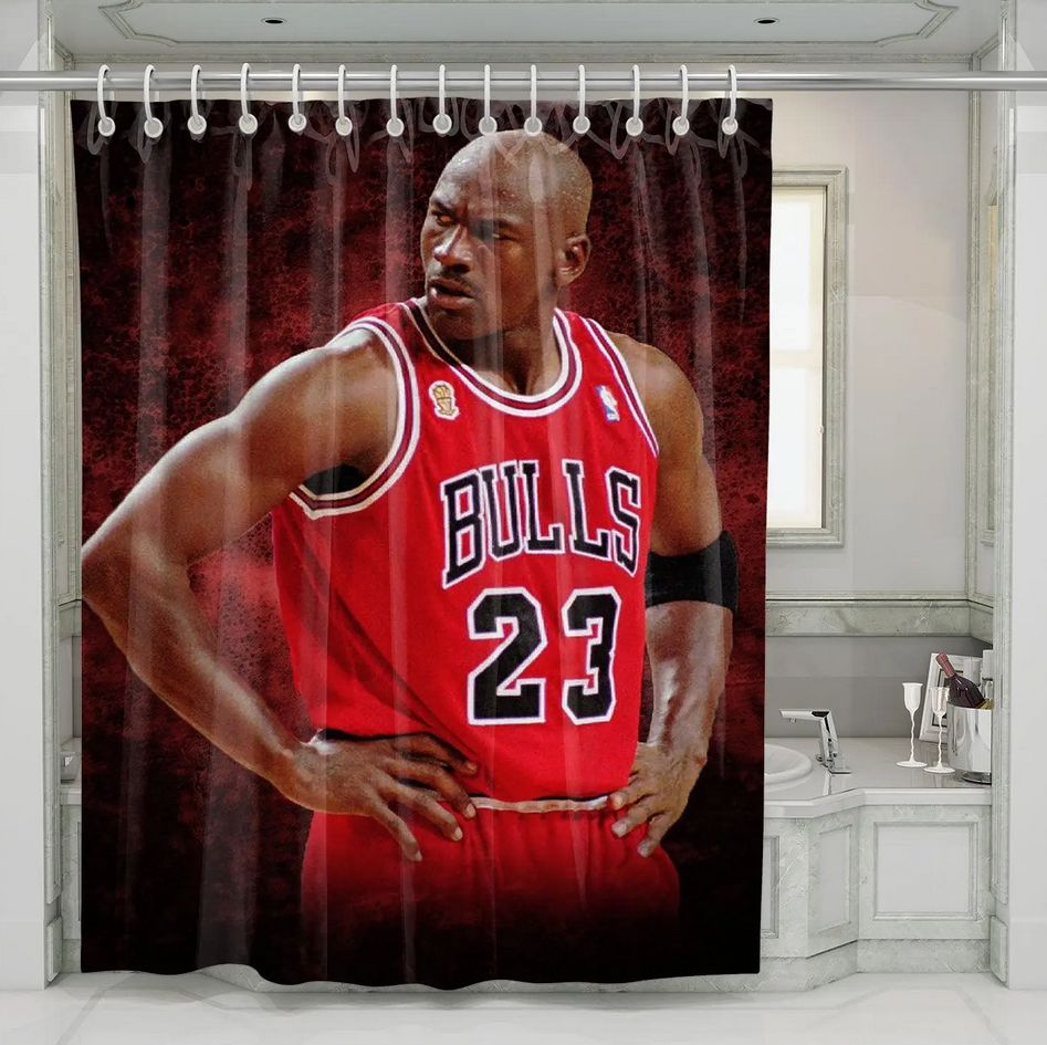 Young Of Michael Jordan Bulls Shower Curtain Set For Bathroom Decor Gift For Friends