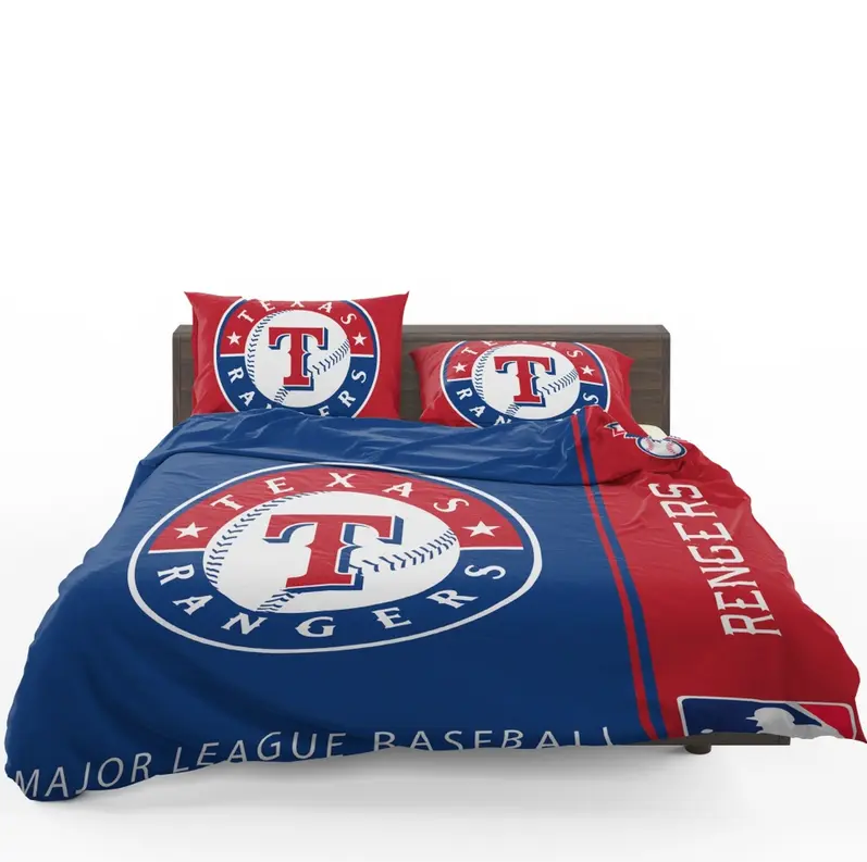 Texas Rangers Mlb Baseball American League Bedding Set Duvet Cover With Pillowcase Home Decor Gift For MLB Lovers